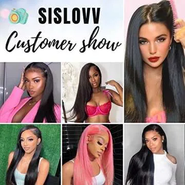 SISLOVV Glueless HD Lace Front Wigs Human Hair Pre Plucked with Baby Hair 180 Density 4x4 Straight Lace Closure Human Hair Wigs for Black Women Natural Black Color (22inch)