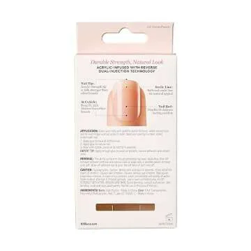 KISS Salon Acrylic Press On Nails, Nail glue included, 'Cashmere', French, Medium Size, Squoval Shape, Includes 28 Nails, 2g Glue, 1 Manicure Stick, 1 Mini file