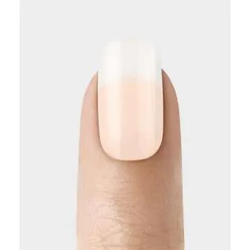 KISS Salon Acrylic Press On Nails, Nail glue included, 'Cashmere', French, Medium Size, Squoval Shape, Includes 28 Nails, 2g Glue, 1 Manicure Stick, 1 Mini file