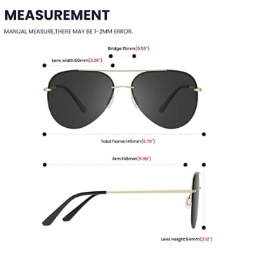 TIJN Polarized Aviator Sunglasses for Fashionable UV Protection