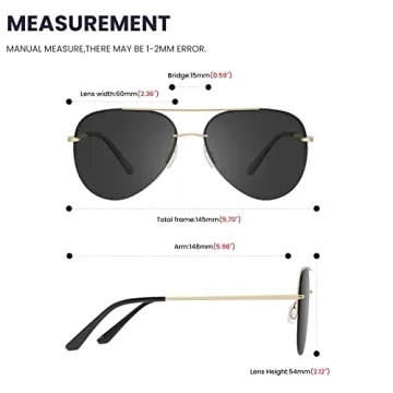 TIJN Polarized Aviator Sunglasses for Fashionable UV Protection