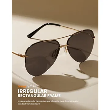 TIJN Polarized Aviator Sunglasses for Fashionable UV Protection