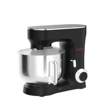 COOKLEE Stand Mixer, 9.5 Qt. 660W 10-Speed Electric Kitchen Mixer with Dishwasher-Safe Dough Hooks, Flat Beaters, Wire Whip & Pouring Shield Attachments for Most Home Cooks,SM-1551,Black