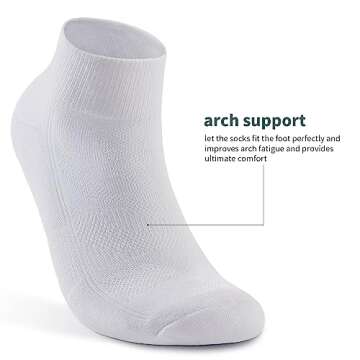 Lapulas White Ankle Socks 6 Pack - Thick Cushion Running Socks for Men and Women