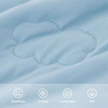 Lesure Premium Cooling Dog Blankets for Bed - Washable Dog Cooling Throw Blanket with Q-MAX>0.4，Durable Self Cooling Pet Mat, Soft Cooling Summer Blanket for Hot Weather, Blue, 60x80