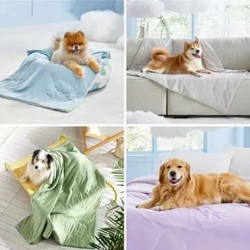 Lesure Premium Cooling Dog Blankets for Bed - Washable Dog Cooling Throw Blanket with Q-MAX>0.4，Durable Self Cooling Pet Mat, Soft Cooling Summer Blanket for Hot Weather, Blue, 60x80