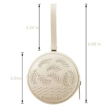 PandaEar 3 Pack Silicone Pacifier Holder Case, Portable Travel Pacifier Pouch for Newborns, BPA-Free Silicone Pacifier Storage Container for Boys & Girls (Green, Blue, Cream)