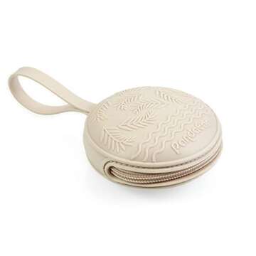 PandaEar 3 Pack Silicone Pacifier Holder Case, Portable Travel Pacifier Pouch for Newborns, BPA-Free Silicone Pacifier Storage Container for Boys & Girls (Green, Blue, Cream)