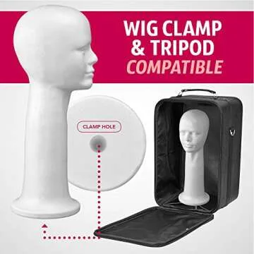 19 Inch Foam Wig Head Mannequin for Styling & Display