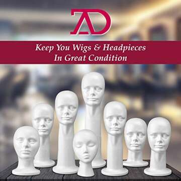 19 Inch Foam Wig Head Mannequin for Styling & Display