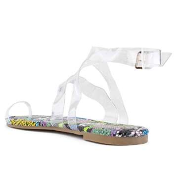 Stylish Transparent Toe Ring Crisscross Sandals for Women