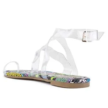 Stylish Transparent Toe Ring Crisscross Sandals for Women