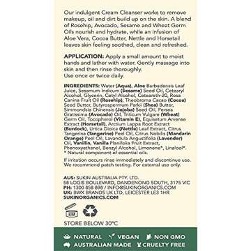 Sukin Naturals Cream Cleanser for Sensitive Skin - 4.23 Fl Oz