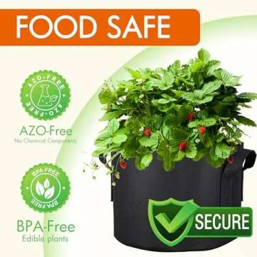 Gardzen 10-Pack 10 Gallon Grow Bags, 300G Thickened Aeration Fabric Pots with Handles, Heavy Duty Cloth Pots for Plants