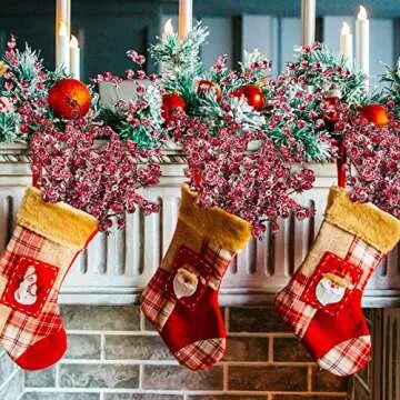 Whaline Christmas Artificial Berry Picks - 12 Pack