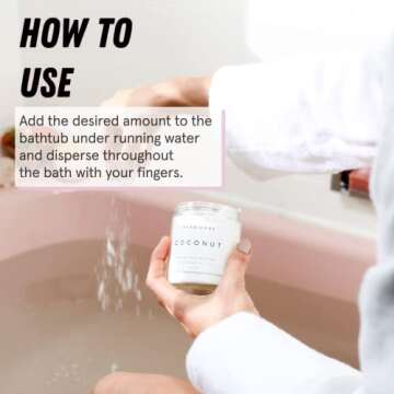 HERBIVORE Coconut Milk Bath Soak – Skin Hydrating & Softening, Soothing Light Coconut Scent, Vegan, 16 oz