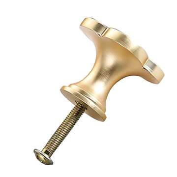 CPELLESSE 6 Pcs Clover Knobs Four-Leaf Handle Creative Cabinet Drawer Pulls Gold for Dresser Wardrobe Zinc Alloy Single Hole Door Handle(White)