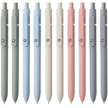 FIOVER Gel Pens, 10pcs 0.5mm Quick Dry Black Ink Fine Point Smooth Writing Pens for Journaling Note ...