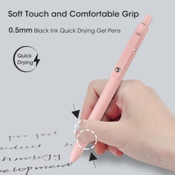 FIOVER 10pcs Gel Pens - Quick Dry Black Ink for Stylish Writing