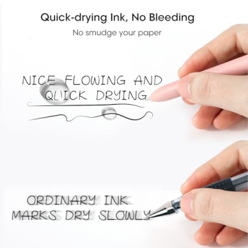 FIOVER 10pcs Gel Pens - Quick Dry Black Ink for Stylish Writing