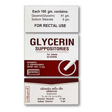 Glycerin Suppositories in Foils New Look by Premo (Infant Size 1.5 Gm. X 12 Suppositories) Convenient for Infant Occasional Laxative Apply in a Newborn, Firm Stools Less Than Once a Day