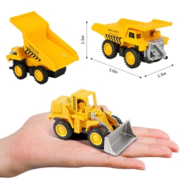 Meland Construction Toy Trucks - 8 Mini Vehicles & Mat for Kids