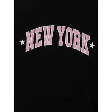 Remidoo Women's Casual Short Sleeve Graphic Oversized T Shirt Loose Letter Print Tee Top Blouse Black Large