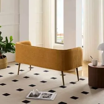 Chic Forshare Bedroom Bench with Metal Frame & Comfort