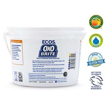 Earth Friendly Products ECOS Oxo-Brite, Color-Safe Whitener & Brightener, 57.6-Ounces ,3.6 Pound (Pa...