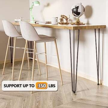 Signstek 28" Hairpin Table Legs with Heavy Duty Metal and Industrial Design for Coffee Tables, Moder...