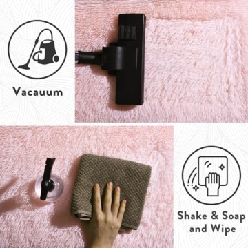 Pink Shag Rug 4x6 Ultra Soft Non-Slip Fluffy Carpet