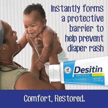 Desitin Daily Defense Baby Diaper Rash Cream with Zinc Oxide to Treat, Relieve & Prevent diaper rash...