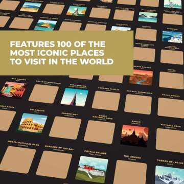 Enno Vatti 100 Places Scratch Off Poster – Best Poster With Travel Places/Destinations Bucket List...