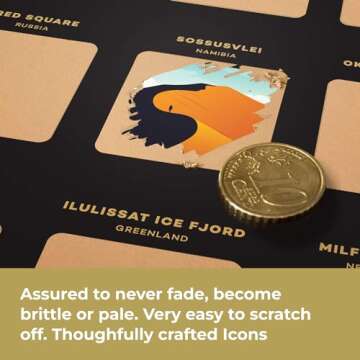 Enno Vatti 100 Places Scratch Off Poster – Best Poster With Travel Places/Destinations Bucket List (16.5" X 23.4")- Ultimate Gift For Travel lovers, Christmas, Easter, Valentine's Day