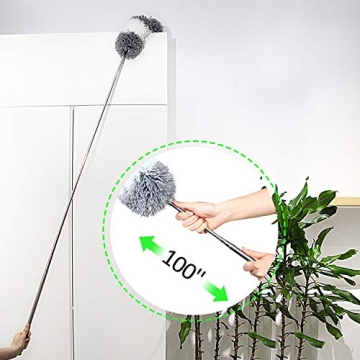 BOOMJOY Feather Duster with Extendable 100" Pole