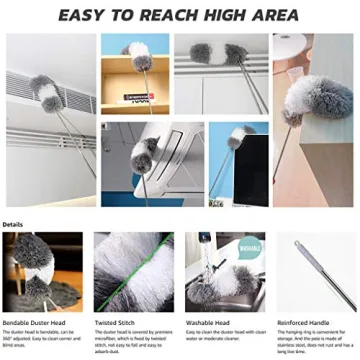 BOOMJOY Feather Duster with Extendable 100" Pole