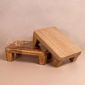 Unique Wooden Tray Pedestal for Home Decor
