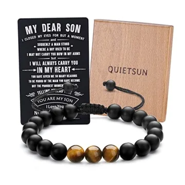 Quietsun Valentines Day Teens Gift Ideas Beaded Bracelets for Sons
