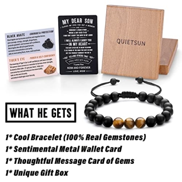 Quietsun Teens Gift Ideas Unique Beaded Bracelet for Sons