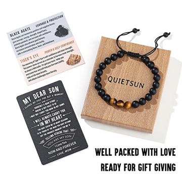 Quietsun Teens Gift Ideas Unique Beaded Bracelet for Sons