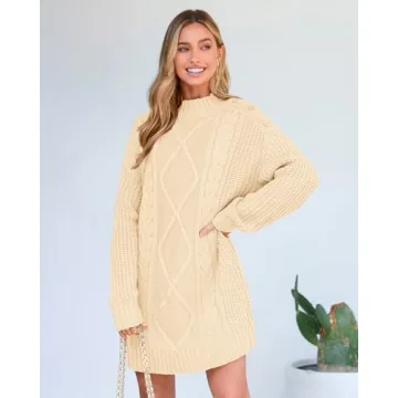 BTFBM Women’s Cable Knit Oversized Sweater - Stylish Comfort