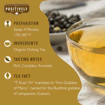 Organic Positively Tea Company, Ti Kuan Yin Oolong Tea, Loose Leaf, 16 Ounce