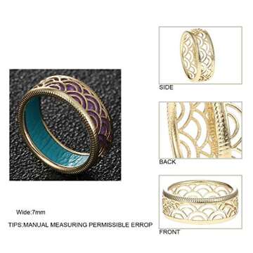 KOAEM Thin and Hollow Wave Band, Fashion, Colorful, Comfortable fit, Skin Safe