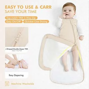 HAPIU Baby Sleep Sack - Bamboo, TOG 1.0, Unisex