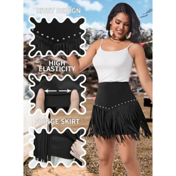 Chic Womens Cowgirl Fringe Skirt for Festivals and Rodeos