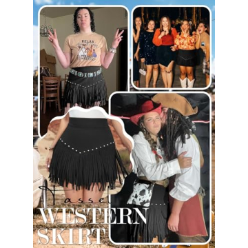 Chic Womens Cowgirl Fringe Skirt for Festivals and Rodeos