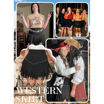 Chic Womens Cowgirl Fringe Skirt for Festivals and Rodeos