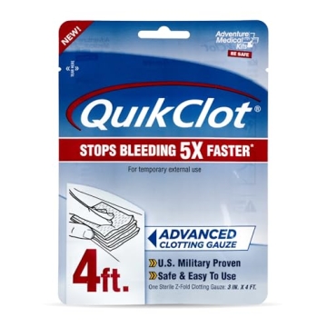Adventure Medical Kits QuikClot Gauze - Essential for Emergencies & First Aid Supplies