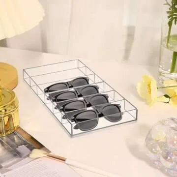 SOUJOY Acrylic Sunglasses Organizer Stackable Clear Case
