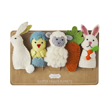 Mud Pie Children's Easter Finger Puppets - Engaging Wool Fun